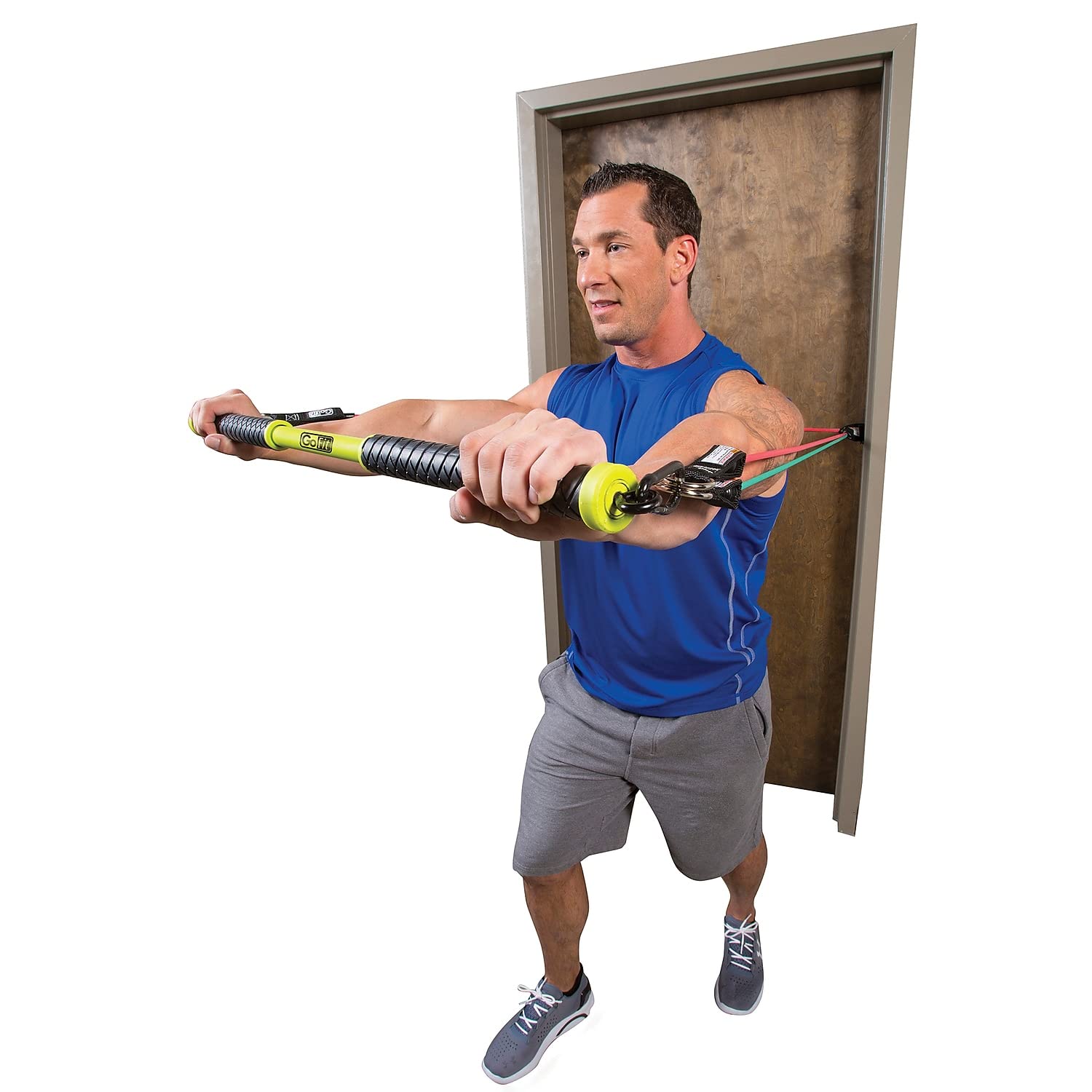 GoFit RAB Resist-A-Bar – Workout Resistance Band Bar for Home Gym, Portable Exercise Equipment, Black/Green, GF-RAB - Image 3