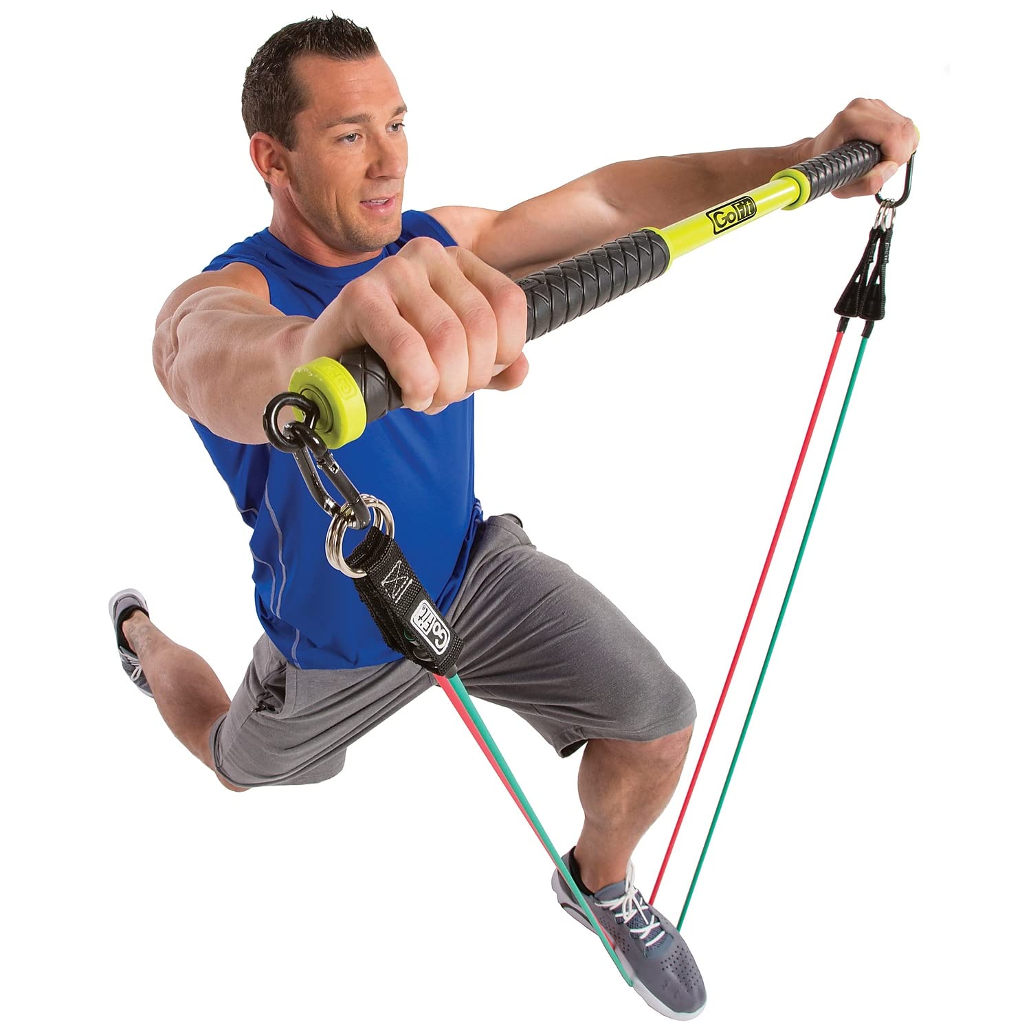 GoFit RAB Resist-A-Bar – Workout Resistance Band Bar for Home Gym, Portable Exercise Equipment, Black/Green, GF-RAB - Image 6